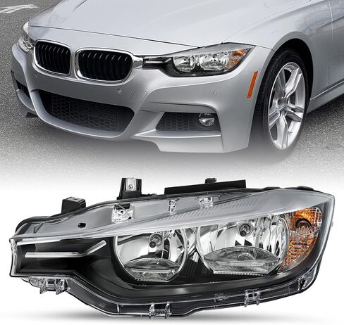 SOCKIR استبدال مجموعة المصابيح الأمامية LED بالكامل لعام 2016-2019 BMW 3-SERIES F30 F31 320i 328i 330i 340i مع جهاز عرض DRL LED، مصباح أمامي من المصنع طراز OE مع سائق AFS من الكروم وجانب الركاب in Kuwait