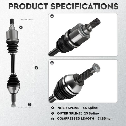 NEW Front Left CV Axle Shaft Assembly fits for Ford Fiesta 2011 2012 2013 2014 2015 L4 1.6L Naturally Aspirated, Automatic Dual Clutch Transmission Only, Driver Side, for 66-2273 in Kuwait