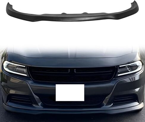 Front Bumper Lip Compatible with 2015-2018 Dodge Charger Base Trims & 2019-2023 SXT Trim, Unpainted Black IKON Style PU - Polyurethane Front Lower Chin Spoiler Protector, 1 PC in Kuwait