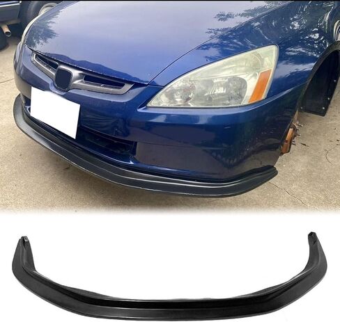 Front Bumper Lip, Compatible with 2003-2005 Honda Accord Sedan, MDA Style PU Front Lip Chin Spoiler Splitter, Unpainted Black, 1PC in Kuwait
