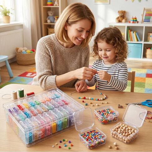 Small Bead Organizer Box, 30Pcs Clear Plastic Case Mini Dimond Bead Storage Containers with Hinged Lids and Rectangle for Bracelet Making DIY Jewelry Craft Nail Small Parts in Saudi Arabia