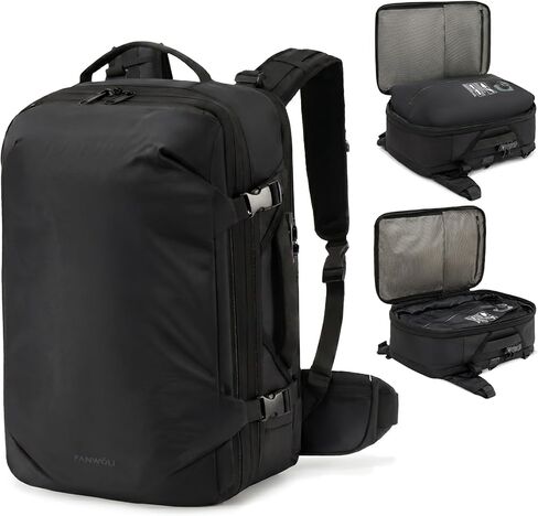 Fanwoli Vacuum Travel Backpack with One-Button Compression | Detachable Hip Belt | TSA Lock | Expandable Water Resistant Carry-On Suitcase Luggage, Ideal for Travel/Business Trips/Outdoor in Kuwait