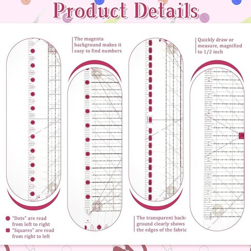 11.5" x 10.5" Quilting Ruler for Precise Fabric Cutting, Slotted Sewing Quilt Strip Rulers, Square Clear Mark Plastic Quilting Ruler, Crafts Template Rulers for Accurate Measurement and Easy Cutting in Kuwait