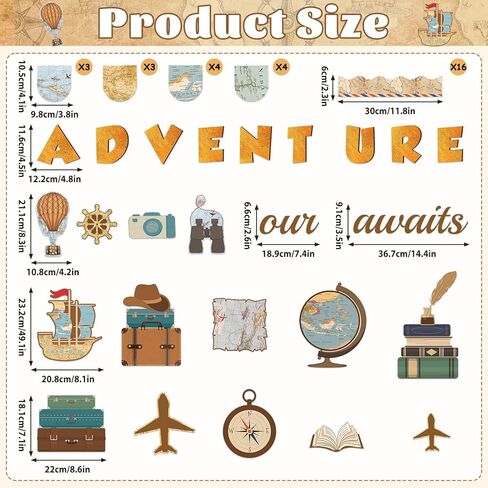 Adventure Theme Bulletin Board Set Vintage Travel Bulletin Board Travel Classroom Decoration Motivational Our Adventure Awaits Paper Cutouts for Home School Classroom Office Door Wall in Saudi Arabia