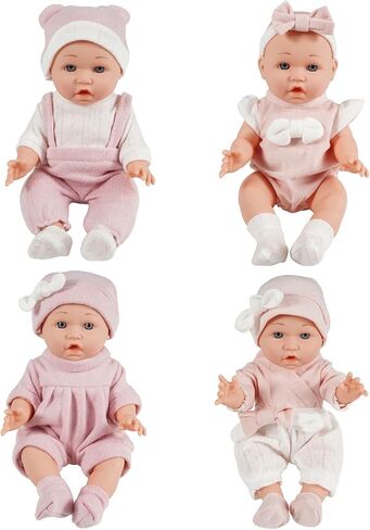 12 inch Doll Clothes and Accessories for 10 11 12 inch Dolls, Include 4-Packs Baby Doll Clothes Hat Headband Socks (Not Include Doll) in Saudi Arabia