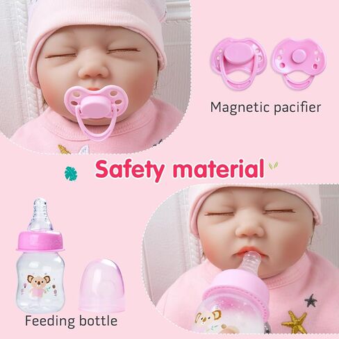 13 Pcs Reborn Baby Doll Clothes Set for 17-22 Inch Babydolls, Strawberry Reborn Baby Doll Accessories and Clothes with Plush-finish Backpack, Strawberry Trousers, and Bib for Realistic Babydolls, Pink in Saudi Arabia