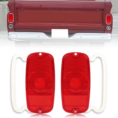 Tail Light Compatible with Chevy/GMC Fleetside Pickup Truck 1960 1961 1962 1963 1964 1965 1966, [2 in 1 Design] Brake Light & Running Light, Red LED Rear Tail Lamp, 2 PCS, Red Lens in Saudi Arabia