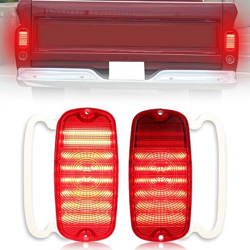 Tail Light Compatible with Chevy/GMC Fleetside Pickup Truck 1960 1961 1962 1963 1964 1965 1966, [2 in 1 Design] Brake Light & Running Light, Red LED Rear Tail Lamp, 2 PCS, Red Lens in Saudi Arabia