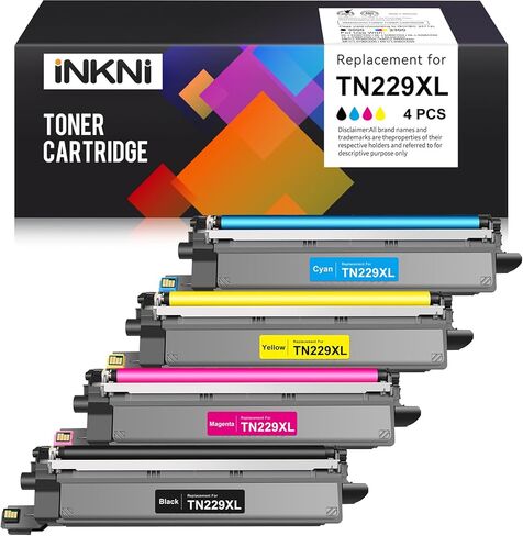 InkNI Compatible Toner Cartridges Replacement for Brother TN229XL TN-229XL Toner Cartridges for HL-L3280CDW MFC-L3720CDW MFC-L3780CDW HL-L3220CDW HL-L3300CDW Printer (B/C/M/Y-4 Pack) in Saudi Arabia