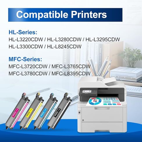 InkNI Compatible Toner Cartridges Replacement for Brother TN229XL TN-229XL Toner Cartridges for HL-L3280CDW MFC-L3720CDW MFC-L3780CDW HL-L3220CDW HL-L3300CDW Printer (B/C/M/Y-4 Pack) in Saudi Arabia