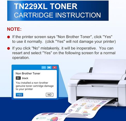 InkNI Compatible Toner Cartridges Replacement for Brother TN229XL TN-229XL Toner Cartridges for HL-L3280CDW MFC-L3720CDW MFC-L3780CDW HL-L3220CDW HL-L3300CDW Printer (B/C/M/Y-4 Pack) in Saudi Arabia