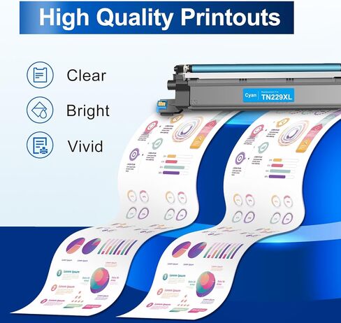 InkNI Compatible Toner Cartridges Replacement for Brother TN229XL TN-229XL Toner Cartridges for HL-L3280CDW MFC-L3720CDW MFC-L3780CDW HL-L3220CDW HL-L3300CDW Printer (B/C/M/Y-4 Pack) in Saudi Arabia