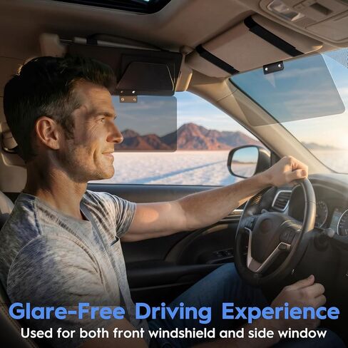 Grishcamy Sun Visor Extender for Cars: Universal Car Visor Extender Sun Blocker, 2-in-1 Adjustable Car Sun Visor Extender with Sunglasses Holder & Card Slots, Anti-Glare for Safe Driving in Saudi Arabia