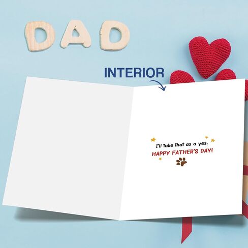 Asmallgf Dog Dad Fathers Day Card, Funny Father's Day Card Gifts from Dog, Dogs Dad Gifts for Men Him, Father's Day Dogs Decoration Gift in Saudi Arabia