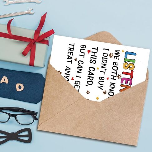 Asmallgf Dog Dad Fathers Day Card, Funny Father's Day Card Gifts from Dog, Dogs Dad Gifts for Men Him, Father's Day Dogs Decoration Gift in Saudi Arabia