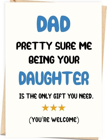 Asmallgf Dog Dad Fathers Day Card, Funny Father's Day Card Gifts from Dog, Dogs Dad Gifts for Men Him, Father's Day Dogs Decoration Gift in Saudi Arabia