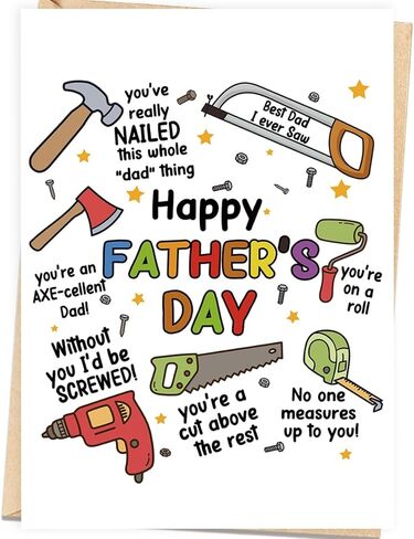 Asmallgf Dog Dad Fathers Day Card, Funny Father's Day Card Gifts from Dog, Dogs Dad Gifts for Men Him, Father's Day Dogs Decoration Gift in Saudi Arabia