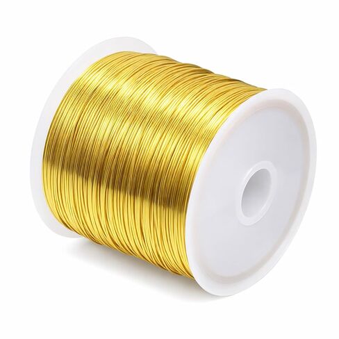 26 Gauge Tarnish Resistant Copper Beading Wire for Jewelry Making, 328Ft 0.4MM Jewelry Wire, Copper Beading Wires for Bracelet Making and Handcrafting(Gold) in Saudi Arabia