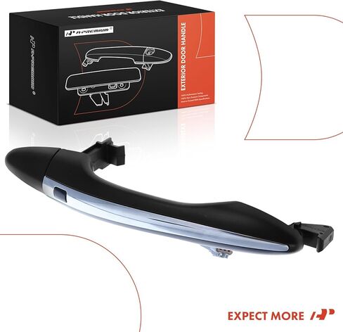 مقبض باب خارجي من جانب الراكب الأمامي الأيمن A-Premium متوافق مع Kia Optima 2012 2013، مع مدخل ذكي، أسود مع زخرفة من الكروم، استبدال # 82651-4C020، 82651-4C020EB in Kuwait