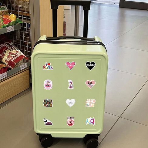 61pcs Pilates Stickers Pack, Aesthetic Cute Vinyl Waterproof Decals for Water Bottle,Laptop,Phone,Skateboard,Scrapbooking,Bumper for Birthday Party Supply Decor in Kuwait
