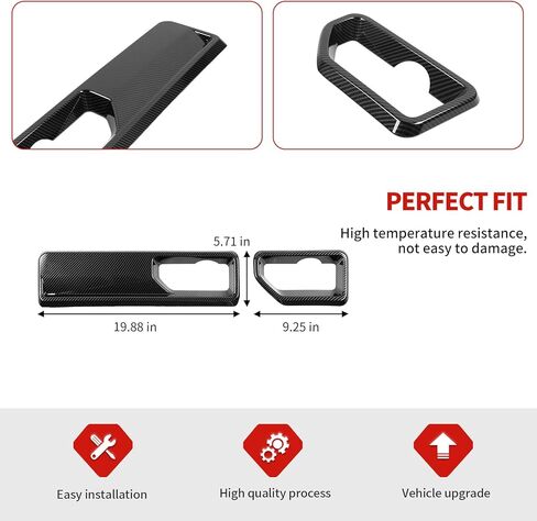 Jimen Fit for Jeep Wrangler JL JLU & Gladiator JT 2018-2025, 2PCS Front Windshield Wiper Base Cover Trim Panel (Carbon Fiber) in Kuwait