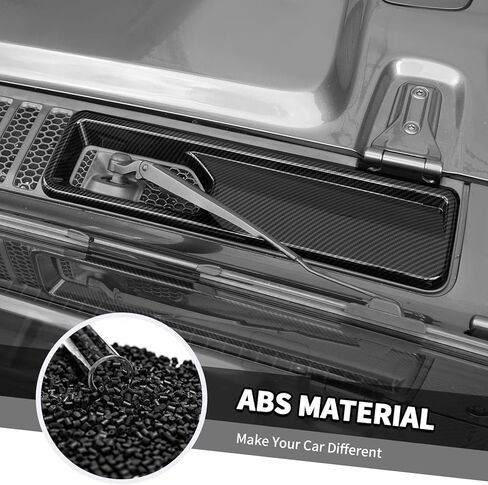 Jimen Fit for Jeep Wrangler JL JLU & Gladiator JT 2018-2025, 2PCS Front Windshield Wiper Base Cover Trim Panel (Carbon Fiber) in Kuwait