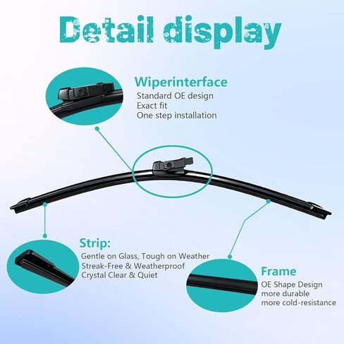 26"+19" Windshield Wiper Blades for Tesla Model 3 2017 2018 2019 2020 2021 2022 2023, Top Lock OEM Replacement All-Season Wipers, 2 Pack in Saudi Arabia