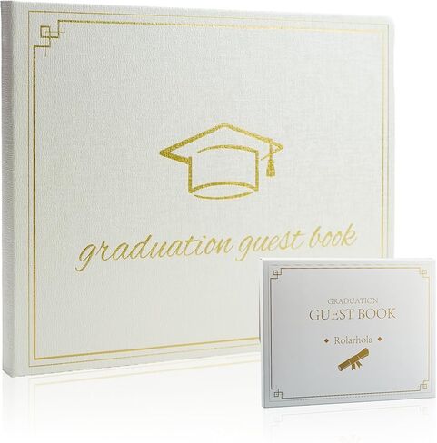2026 Graduation Guest Book - Elegant 7x9 Inch White, Graduation Memory Book 2026 with Premium 120 Pages, 2026 Graduation Guest Sign in Book for College Graduates (Classic Graduation Gift) in Saudi Arabia