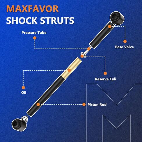 مجموعة زوج ممتص الصدمات والدعامات الخلفية MAXFAVOR 34910 لـ 1971-2003 دودج B100 B200 فان رام 1500 2500 3500 فان، دعامات الصدمات الخلفية كاملة لمساعدة الباب الخلفي in Kuwait
