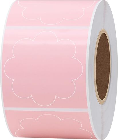 HYBSK 2 Inch Pink Flower Thermal Labels for Personalized Custom Supplies - Cute Thermal Printer Label for Small Business - 500pcs per Roll (Flower) in Kuwait