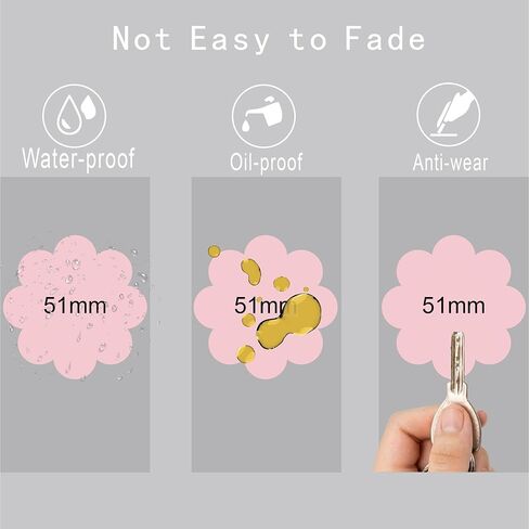 HYBSK 2 Inch Pink Flower Thermal Labels for Personalized Custom Supplies - Cute Thermal Printer Label for Small Business - 500pcs per Roll (Flower) in Kuwait