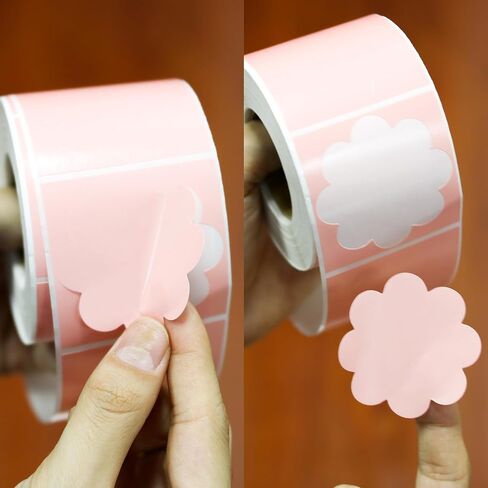 HYBSK 2 Inch Pink Flower Thermal Labels for Personalized Custom Supplies - Cute Thermal Printer Label for Small Business - 500pcs per Roll (Flower) in Kuwait