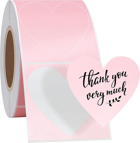 HYBSK 2 Inch Pink Flower Thermal Labels for Personalized Custom Supplies - Cute Thermal Printer Label for Small Business - 500pcs per Roll (Flower) in Kuwait