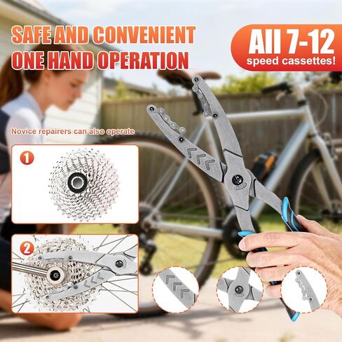 Cassette Removal Tool, Chain Whip Alternative for 7-12 Speed Bikes, Forged Steel Pliers with Non-Slip Handle in Saudi Arabia
