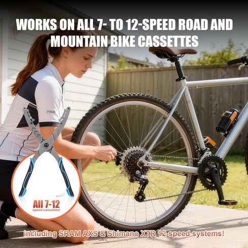 Cassette Removal Tool, Chain Whip Alternative for 7-12 Speed Bikes, Forged Steel Pliers with Non-Slip Handle in Saudi Arabia