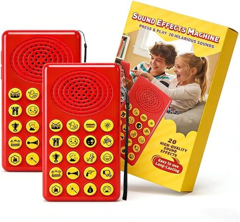 Sound Effects Machine, 2 Pack- Volume Adjustable Prank Noise Maker with Pre-Installed Batteries,20 Hilarious Pocket Gag Sounds Toys for 6-13 Year Old Boys Teens, White Elephant Gift Exchange Gadgets in Saudi Arabia