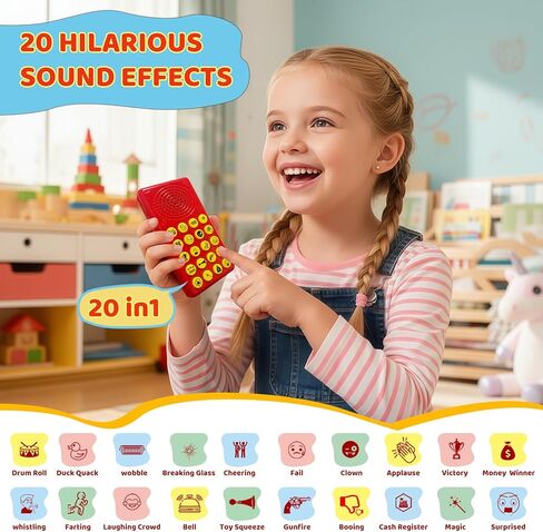 Sound Effects Machine, 2 Pack- Volume Adjustable Prank Noise Maker with Pre-Installed Batteries,20 Hilarious Pocket Gag Sounds Toys for 6-13 Year Old Boys Teens, White Elephant Gift Exchange Gadgets in Saudi Arabia