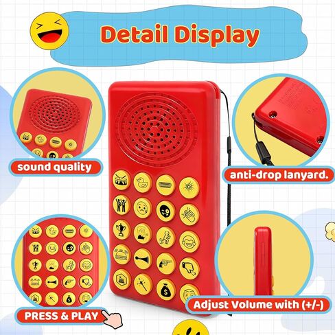 Sound Effects Machine, 2 Pack- Volume Adjustable Prank Noise Maker with Pre-Installed Batteries,20 Hilarious Pocket Gag Sounds Toys for 6-13 Year Old Boys Teens, White Elephant Gift Exchange Gadgets in Saudi Arabia