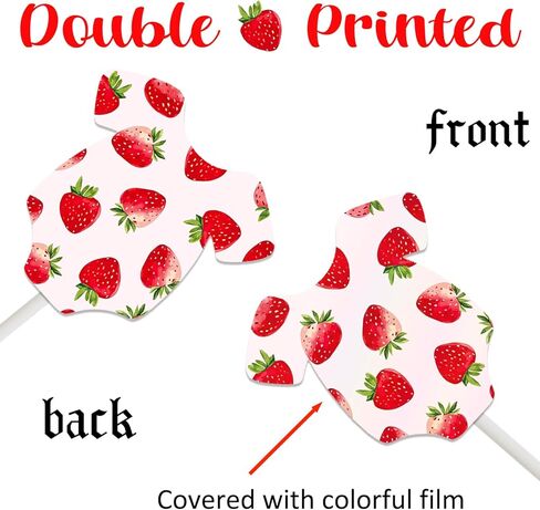 Strawberry Baby Shower Cupcake Toppers 24Pcs Strawberry Gingham Bodysuit Cupcake Decorations Berry Sweet Baby Shower Cupcake Picks Red Pink Plaid Fruit Cake Decor for Gender Reveal Birthday Supplies in Kuwait
