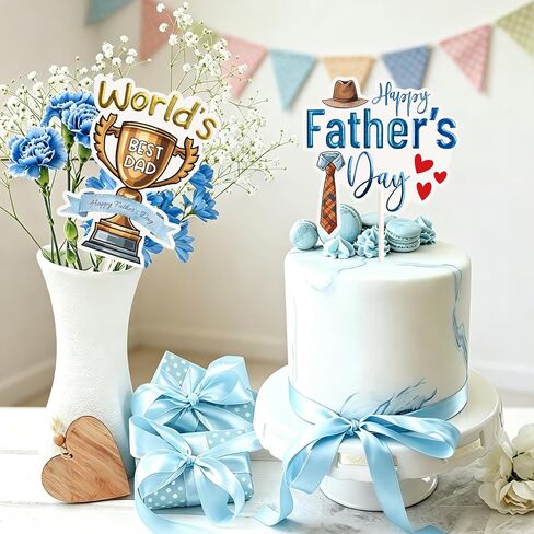 شجرة سيبا 12 قطعة من أعلى الكعكة لعيد الأب السعيد، أعواد الأسنان، أفضل أبي على الإطلاق، زينة كعكة المقبلات والكوكتيل in Kuwait