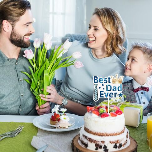 شجرة سيبا 12 قطعة من أعلى الكعكة لعيد الأب السعيد، أعواد الأسنان، أفضل أبي على الإطلاق، زينة كعكة المقبلات والكوكتيل in Kuwait