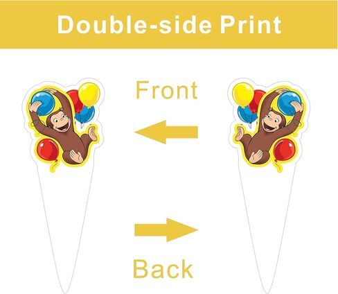 25pcs Cartoon For George of Curious Birthday Decorations with 24pcs Cupcake Toppers,1pcs Cake Topper for Cartoon Birthday Party Supplies. in Saudi Arabia