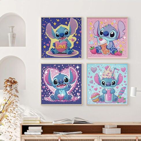 JYLMOOD 6 Packs 5D Diamond Art Kits for Kids Beginners, Full Drill 5D Cartoon Diamond Painting Kits for Adults, DIY Big Gem Art Paintings Kits for Kids Ages 8-12, Home Wall Decor 6x6 Inch in Saudi Arabia