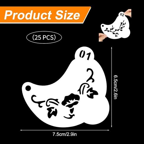 25 Pieces Face Paint Stencils Reusable, Face Painting Templates, Eye Tattoo Body Paint Stencils for Kids Party Holiday Halloween Makeup in Kuwait