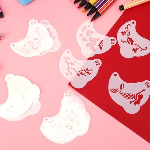25 Pieces Face Paint Stencils Reusable, Face Painting Templates, Eye Tattoo Body Paint Stencils for Kids Party Holiday Halloween Makeup in Kuwait