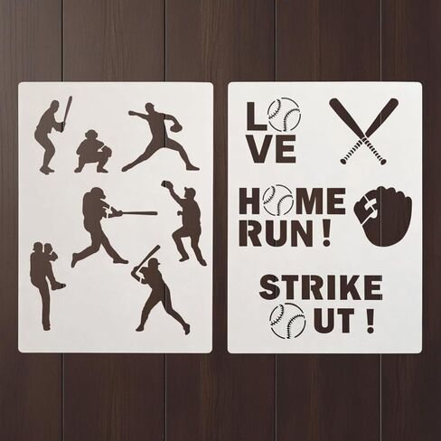 Baseball Stencil – Sports Theme Reusable Template for Painting, Walls, Wood, Fabric, and DIY Art Projects in Saudi Arabia
