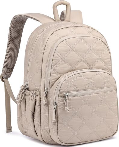 Travel Laptop Backpack for Women - 17.3 Inch College Backpacks Quilted Computer Bookbag Lightweight Casual Daypack Water-Resistant Backpacks for Students Teacher Work Black in Saudi Arabia