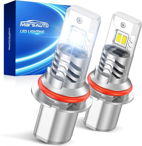مصابيح إضاءة LED Marsauto 9004، 70,000LM 1200% سطوع فائق 6500K أبيض، لا يتطلب محول، مضاد للوميض غير قطبي، حجم صغير 1:1، Plug-N-Play، حزمة من 2 in Kuwait