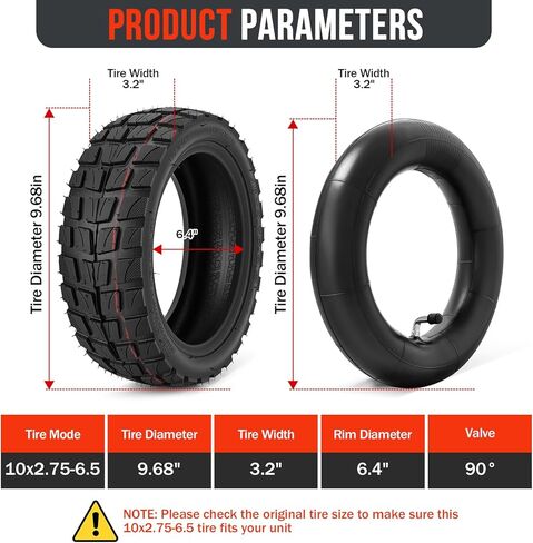 10x2.75-6.5 Scooter Tire and Inner Tube Off Road,70/65-6.5 Tire and Tube Set Compatible with Speedway 5 Dualtron 3 Hover-1 Alpha Hiboy Titan PRO Electric Scooter 1 Set in Saudi Arabia
