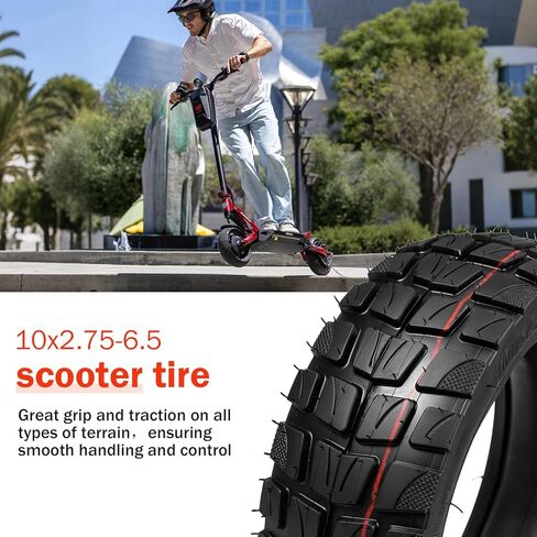 10x2.75-6.5 Scooter Tire and Inner Tube Off Road,70/65-6.5 Tire and Tube Set Compatible with Speedway 5 Dualtron 3 Hover-1 Alpha Hiboy Titan PRO Electric Scooter 1 Set in Saudi Arabia